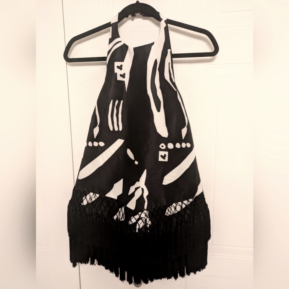 Unique halter top with tassel hem